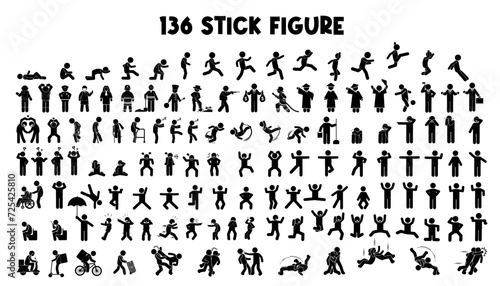 stick figure set, pictogram, stick man, stickman, stick cartoon