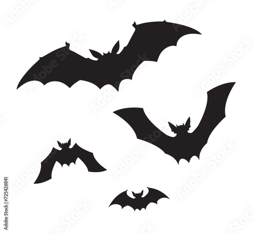 Set bat and bats Silhouette photo