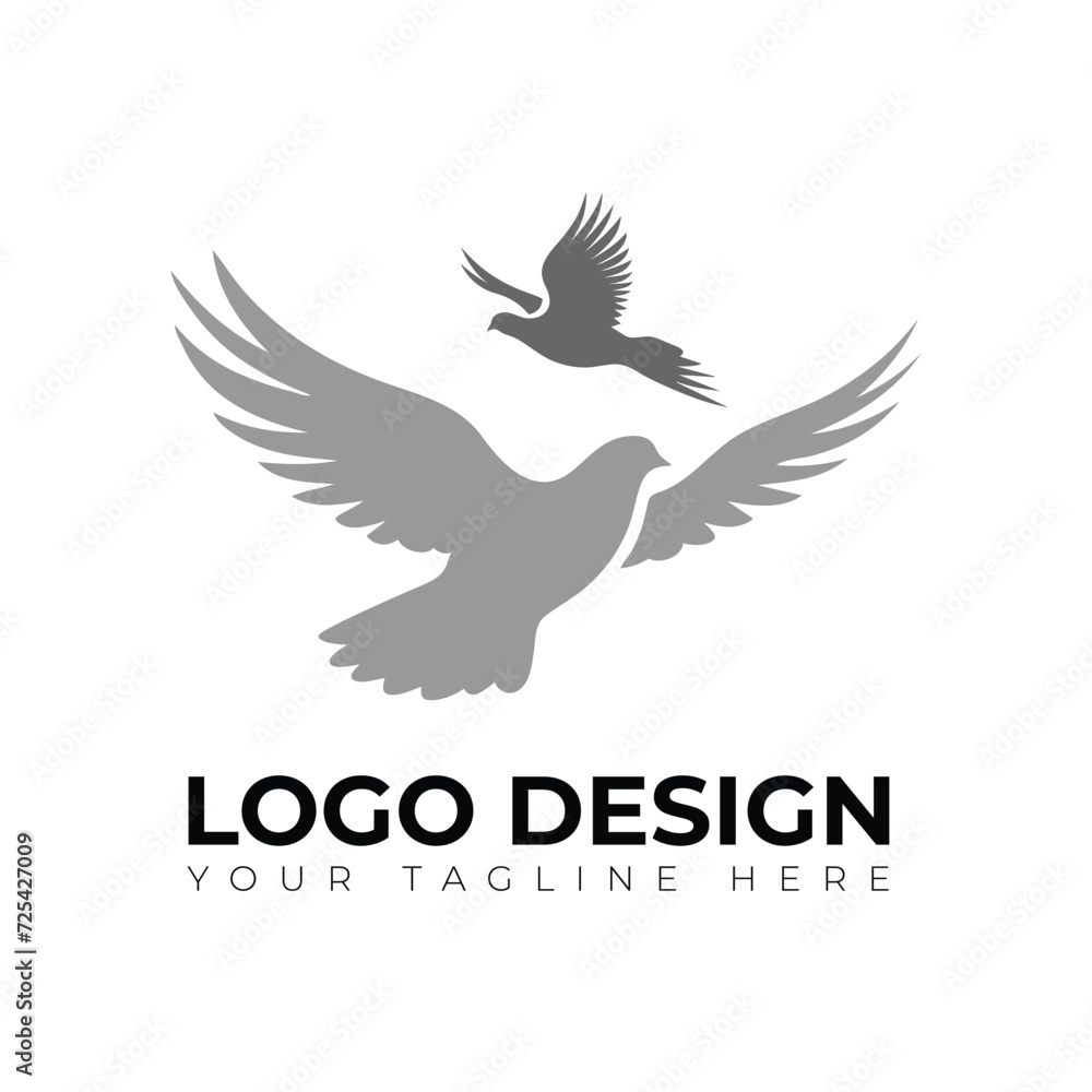 Dove logo design. Bird logo template. Dove vector icon. Dove logo design. Bird logo template. Dove vector icon.