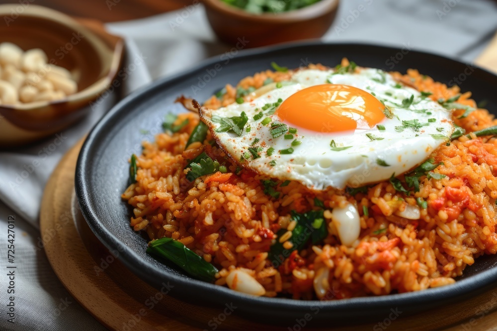 Spicy fried rice with fried egg