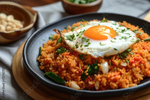 Spicy fried rice with fried egg