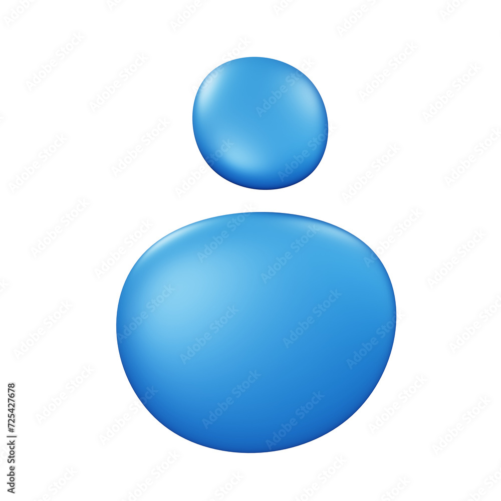Profile icon 3d blue sphere isolated on white Profile icon 3d blue sphere isolated on white
