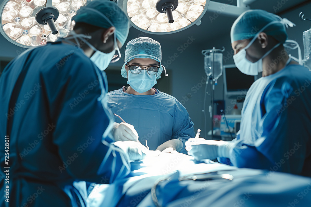 Medical Team Performing Surgical Operation in Modern Operating Room Medical Team Performing Surgical Operation in Modern Operating Room
