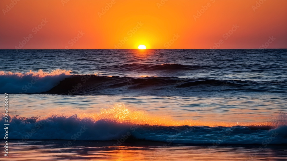 beautiful sunrise over the sea isolated