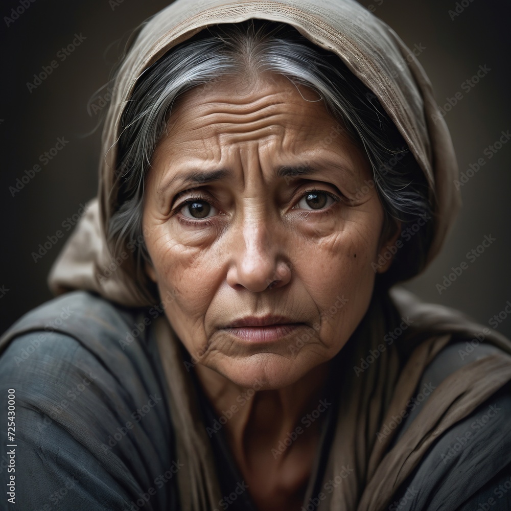 Portrait of a worried and sad woman Portrait of a worried and sad woman