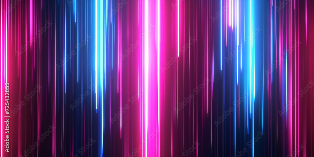 Neon Abstract Background with Vertical Pink and Blue Glowing Lines