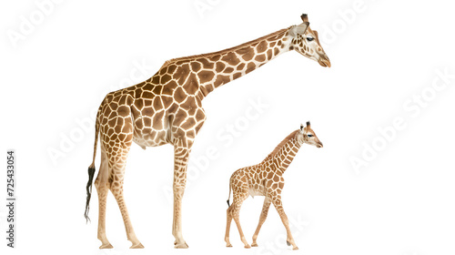 Giraffe and Baby Giraffe Standing Together