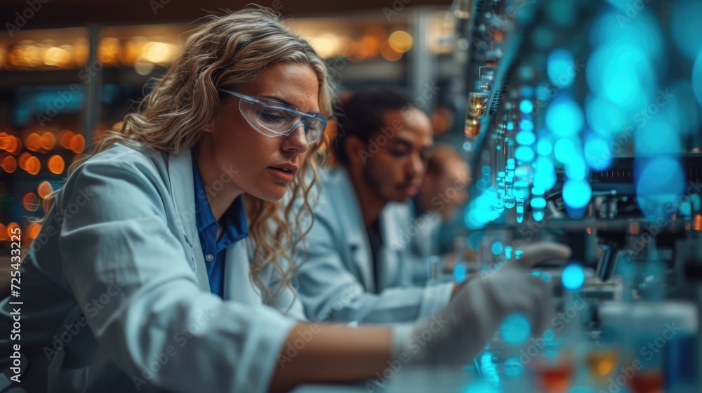 Diverse Team Conducts CRISPR Research in High-Tech Genetics Lab. Diverse Team Conducts CRISPR Research in High-Tech Genetics Lab.