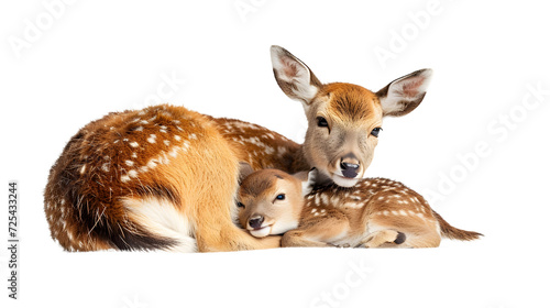 Baby Deer Resting Beside Mother © Daniel