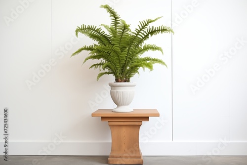 large artificial fern topiary in ceramic pot