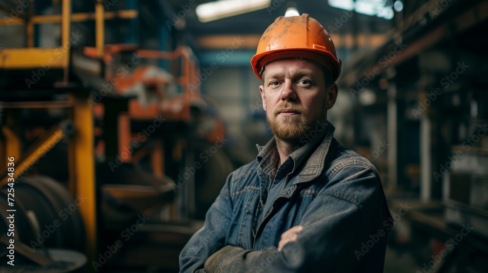 Portrait Of Engineering Worker In Store Room Portrait Of Engineering Worker In Store Room