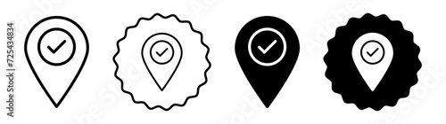 Checkpoint set in black and white color. Checkpoint simple flat icon vector