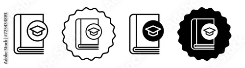 Thesis set in black and white color. Thesis simple flat icon vector