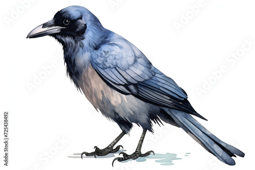 Crow Bird Watercolor Clipart, Beautiful Watercoloured Design for your Project