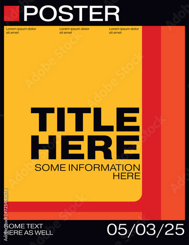 Poster for modern retro movie night. 80s and 90s home video cassette case style. Vector illustration.