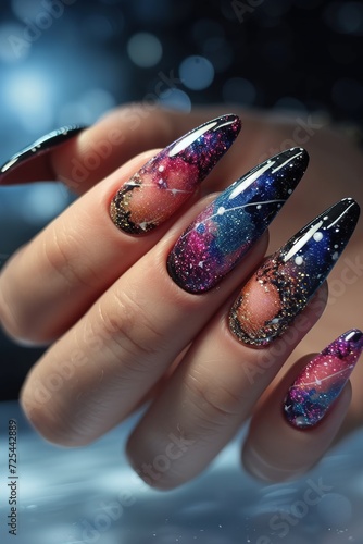 Nail art of cosmos.