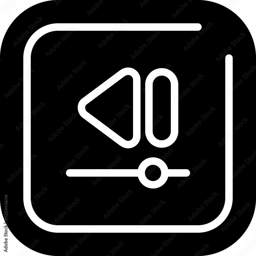 Video Rewind Square Vector Icon Video Rewind Square Vector Icon