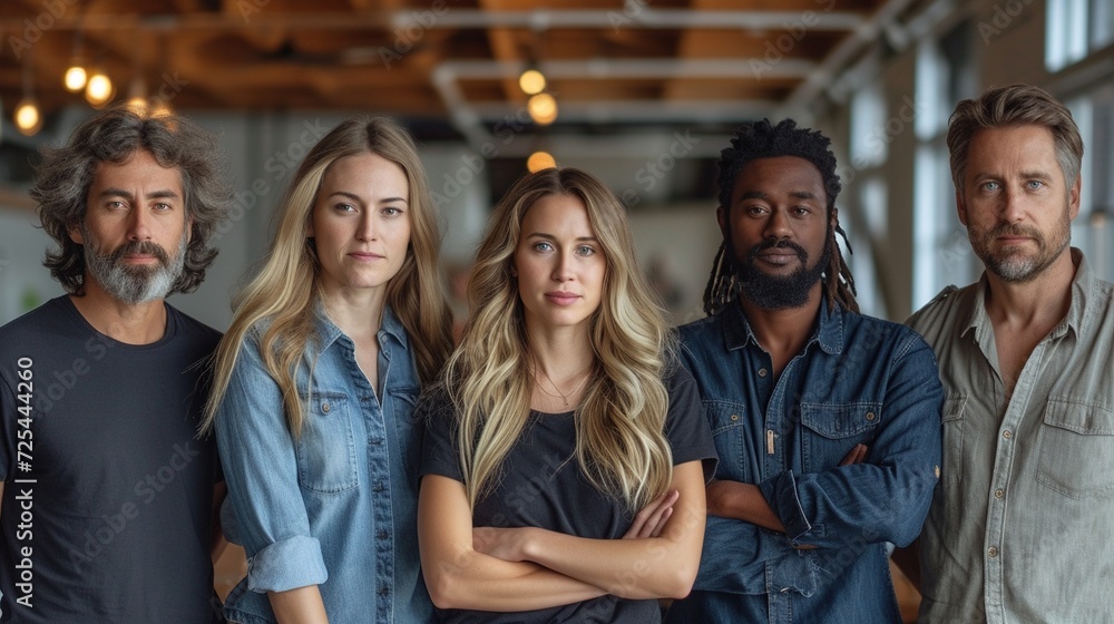 Multiracial business team. Multiracial business team.
