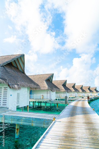 tropical Maldives resort hotel and island with beach and sea for holiday vacation concept © Nouman