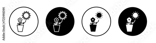 Photosynthesis flat line icon set. Photosynthesis Thin line illustration vector