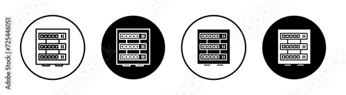 Server rack flat line icon set. Server rack Thin line illustration vector photo