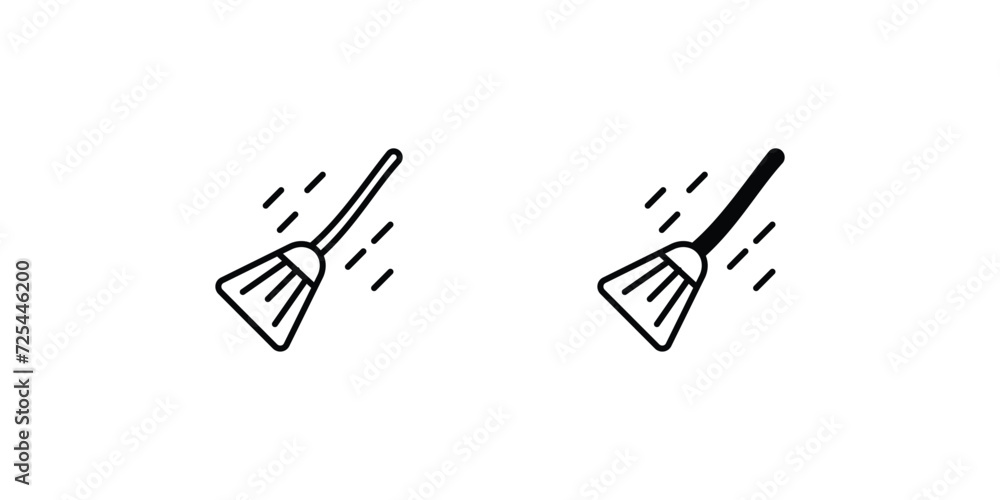 Flying Broom icon with white background vector stock illustration Flying Broom icon with white background vector stock illustration