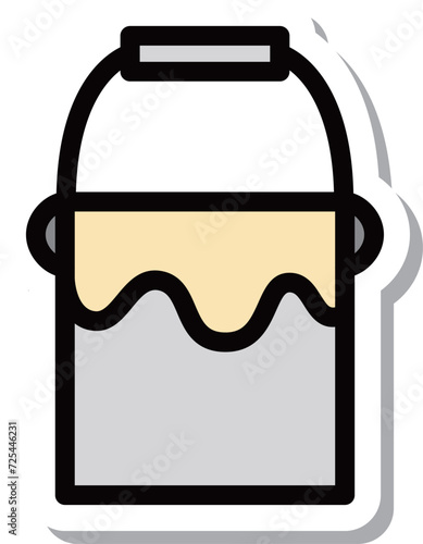 ステッカー作業道具単品アイコン　バケツ　塗料