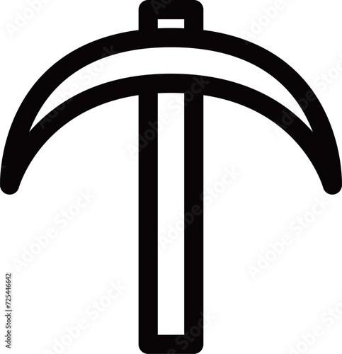 線画作業道具単品アイコン　ピッケル