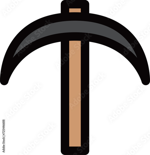 カラー作業道具単品アイコン　ピッケル