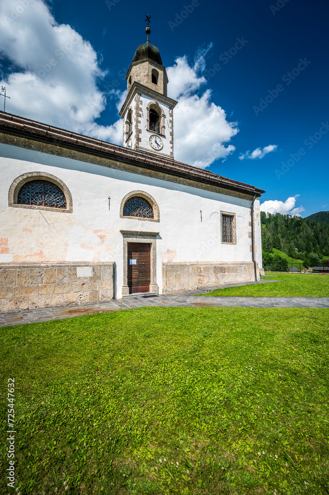 Fototapeta premium Sauris, pearl of Carnia. Ancient village with wooden and stone houses.