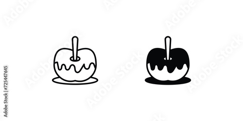 Caramelized Apple icon with white background vector stock illustration