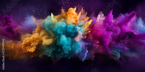 Vibrant Cloud of Color. Isolated Powder Smoke in Vector