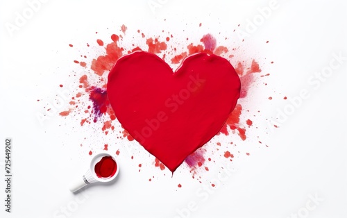 Red heart on a white isolated backgroun