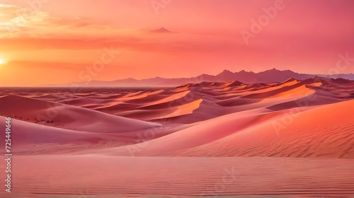 Beautiful Landscape Pink Sand Desert Sunset Background