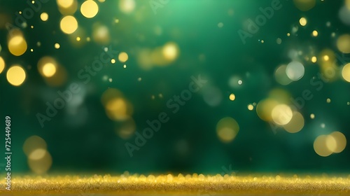  Abstract blur green bokeh banner background gold
