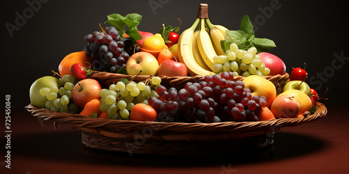 Harvest Symphony.Seasonal Fruit Basket HD Wallpaper