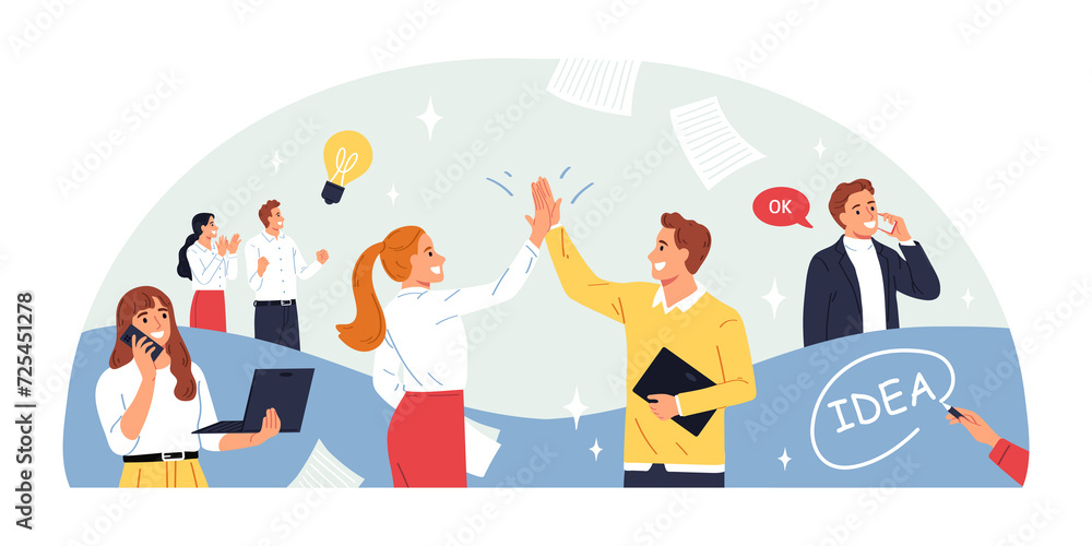 Business people hand drawn cartoon composition Business people hand drawn cartoon composition