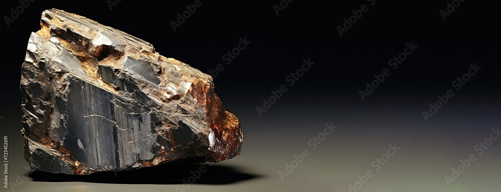 Yttrialite is a rare precious natural stone on a black background. AI generated. Header banner mockup with space. Yttrialite is a rare precious natural stone on a black background. AI generated. Header banner mockup with space.