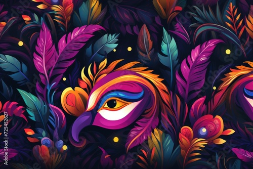 Enchanted Eve  A Tapestry of Mardi Gras Masks and Festive Flair Generative AI