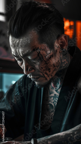 야쿠자(Oyabun, Japanese gang, yakuza, irezumi)