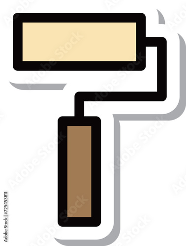 ステッカー作業道具単品アイコン　ローラー