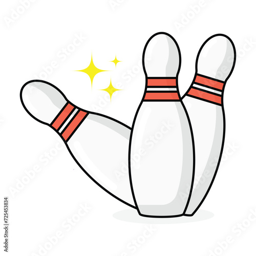 bowling pins equipment set concept icon symbol vector illustration