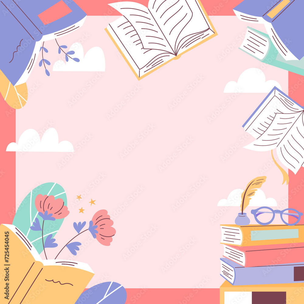 World book day background in hand drawn design World book day background in hand drawn design