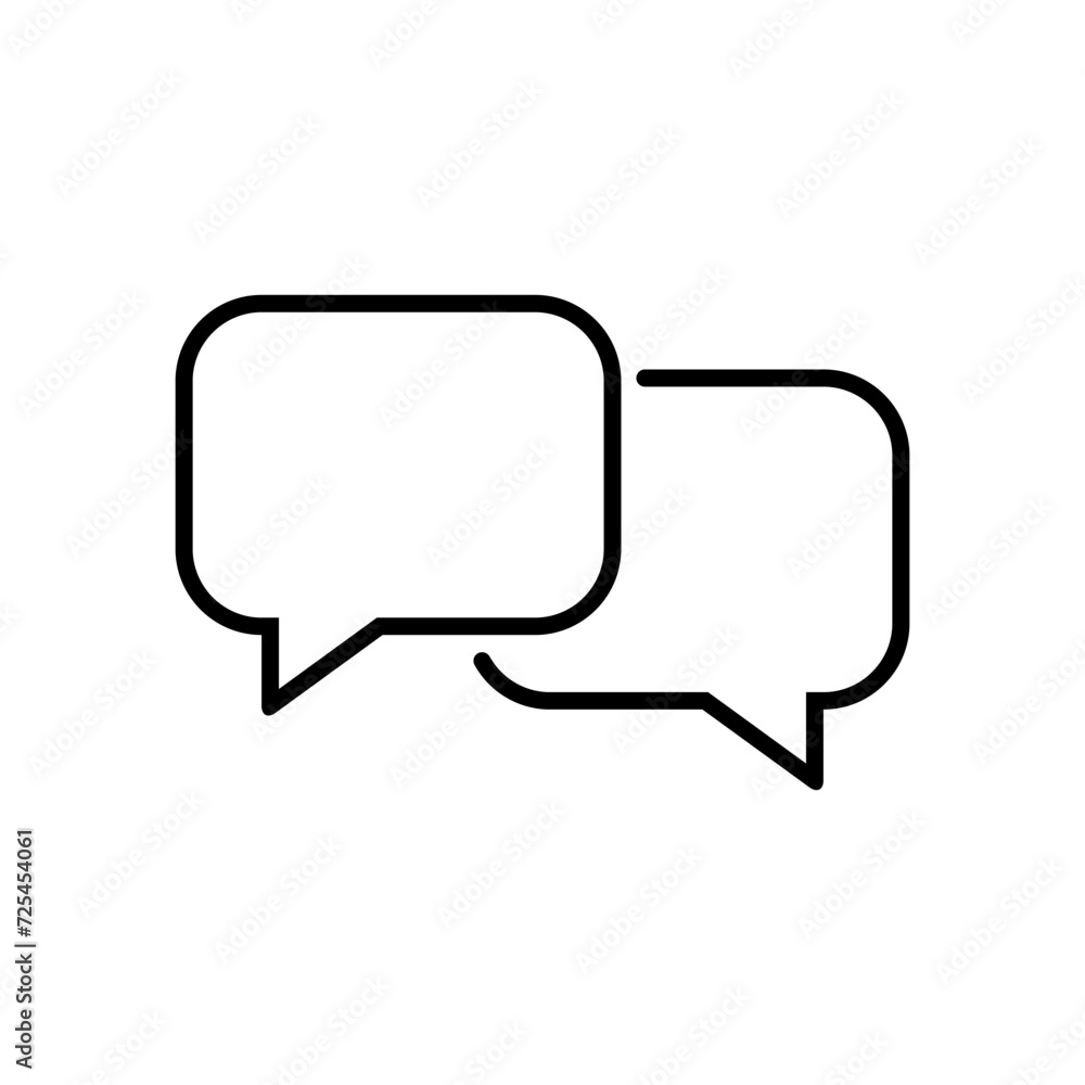 Chat bubble icon vector in line style. Message talk sign symbol Chat bubble icon vector in line style. Message talk sign symbol