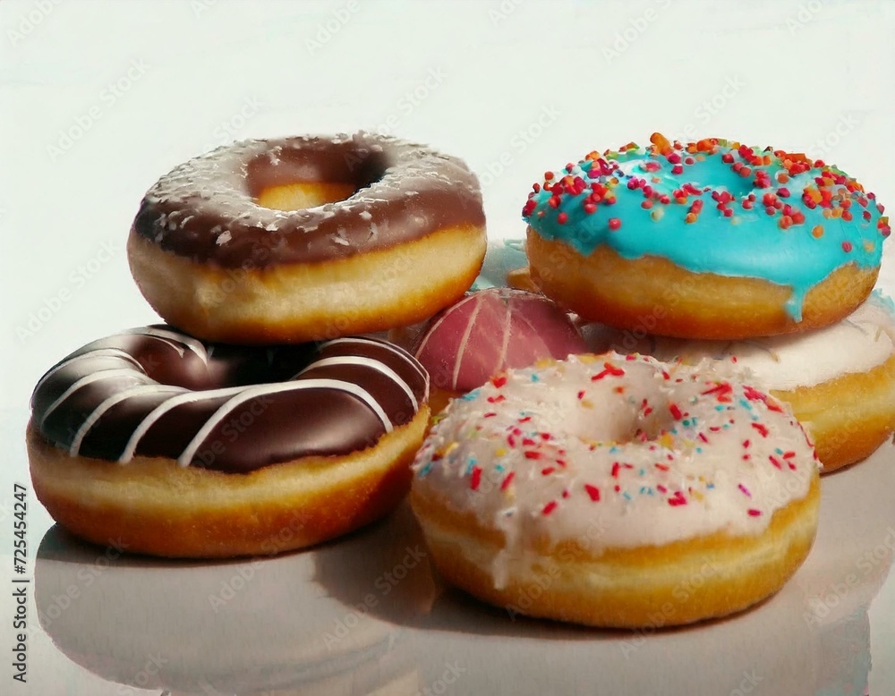 Assorted Donuts on white backround