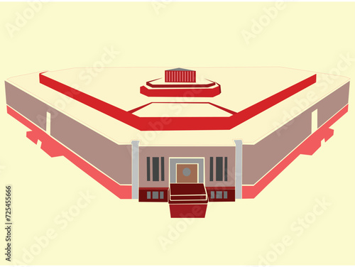 New Indian parliament building  vector illustration