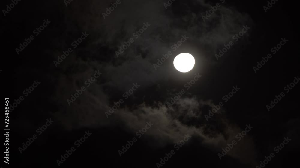Moon Very Bright With Moon Light Passing Through Clouds At Night Moon Very Bright With Moon Light Passing Through Clouds At Night