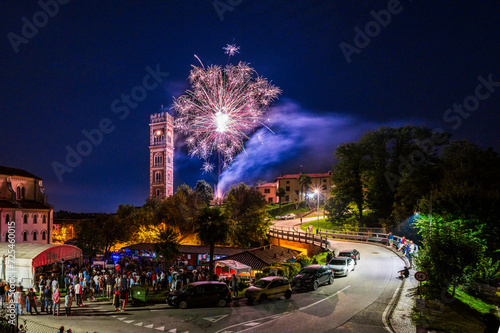 Fireworks in Cassacco. Celebrations between the cathedral and the ancient bell tower © Nicola Simeoni