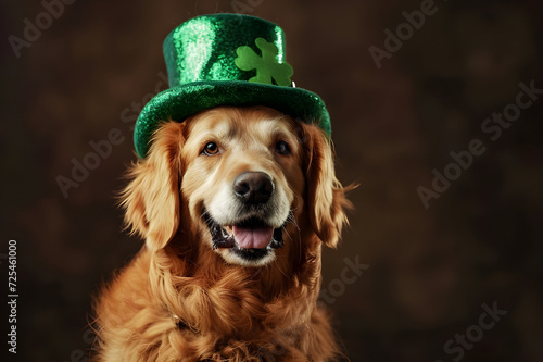People Celebrating Saint Patrick's Day On 17th March With Leprechaun Hat, Clover Leaves and Confetti - Ai Generated