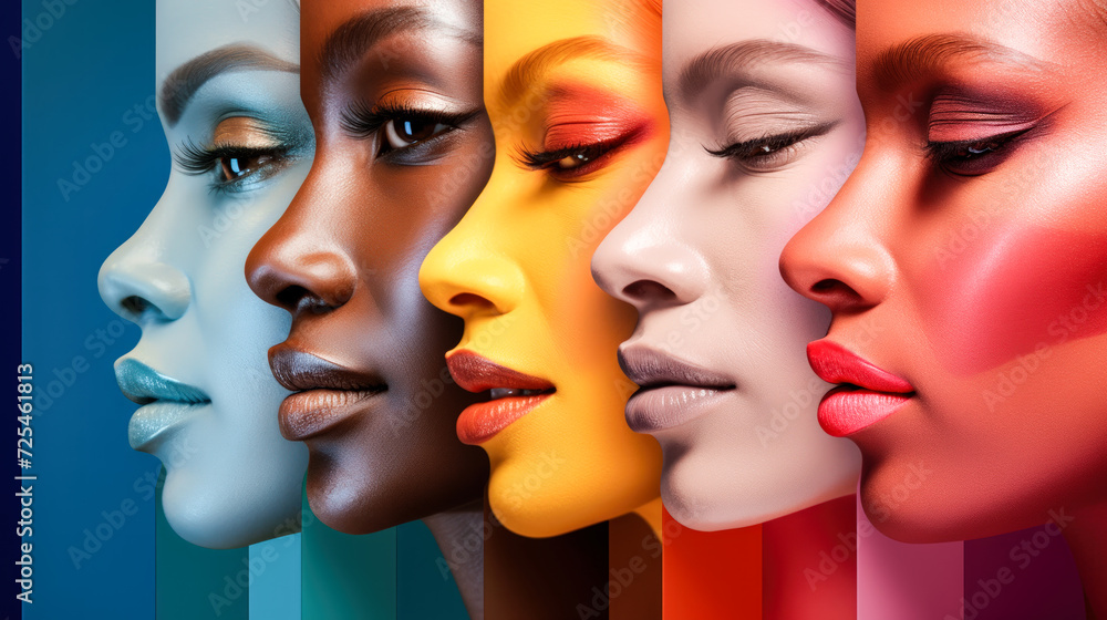 Faces of Inclusion: Women Celebrate Diversity with Vibrant Color Palettes